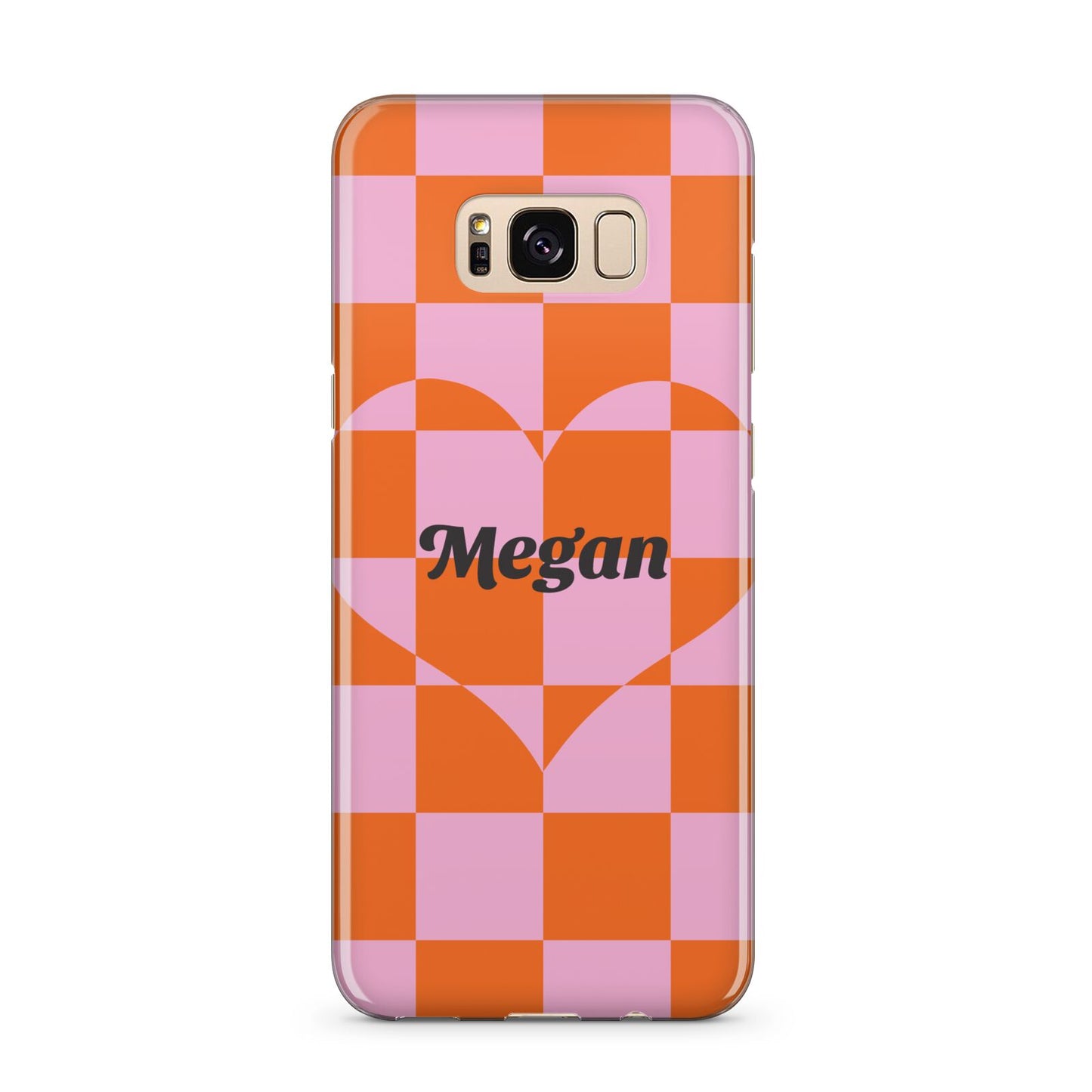 Pink Red Checkered Heart Custom Samsung Galaxy S8 Plus Case