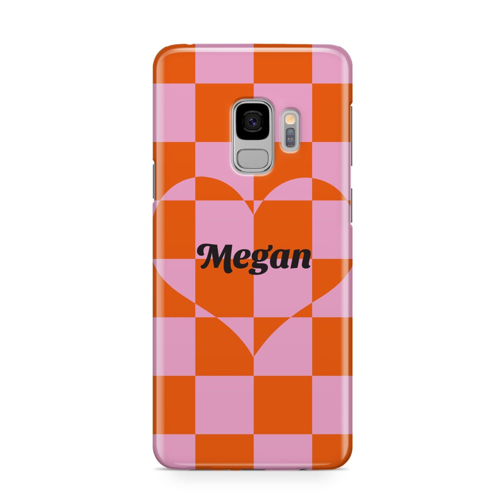 Pink Red Checkered Heart Custom Samsung Galaxy S9 Case