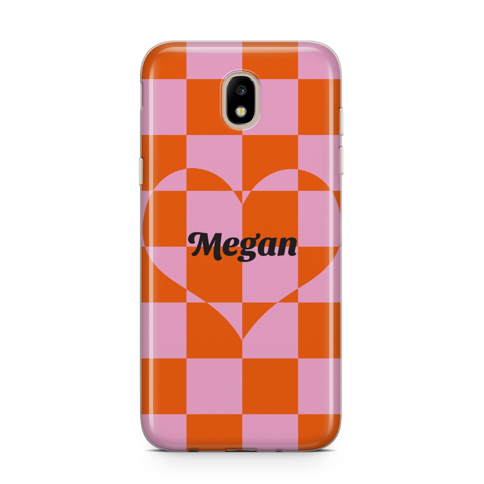 Pink Red Checkered Heart Custom Samsung J5 2017 Case