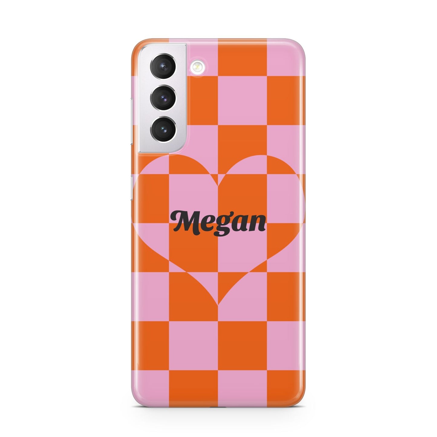 Pink Red Checkered Heart Custom Samsung S21 Case