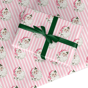 Pink Retro Santa Weihnachtspapier