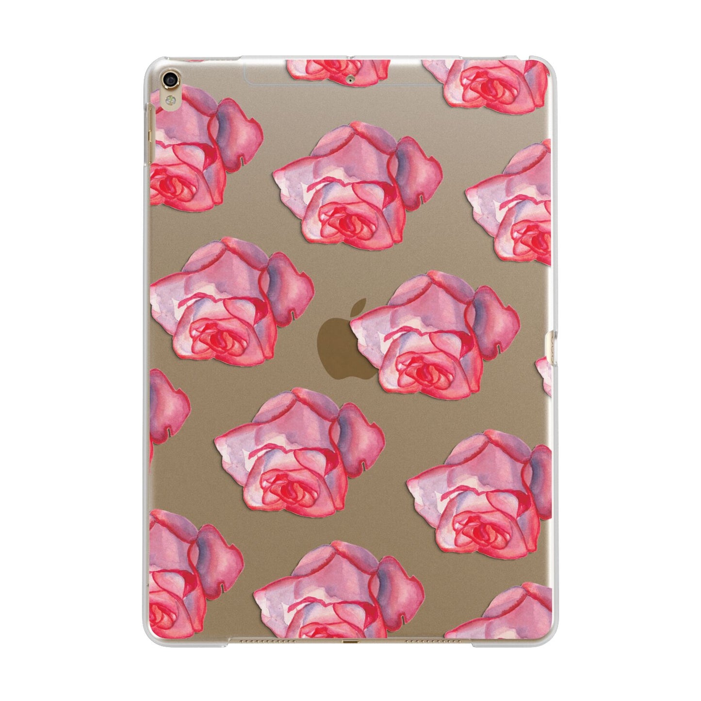 Pink Roses Apple iPad Gold Case