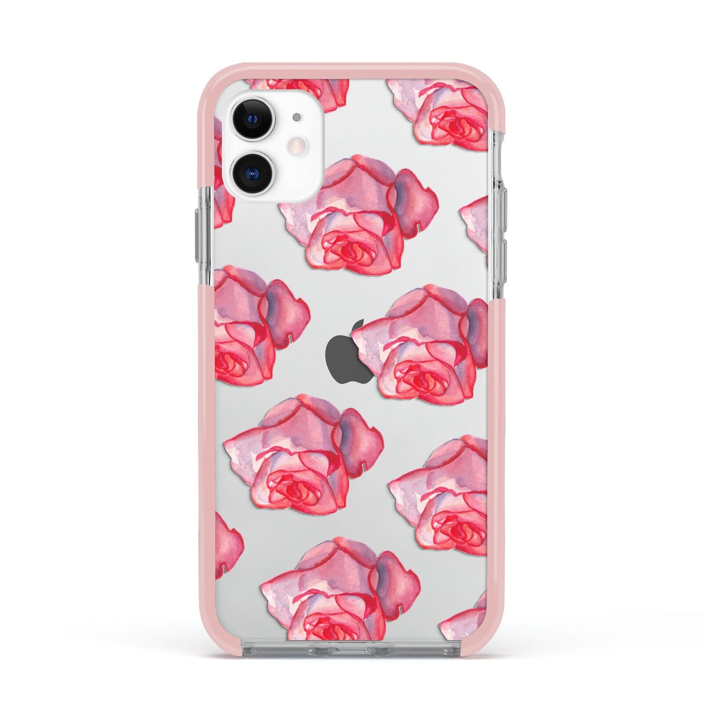 Pink Roses Apple iPhone 11 in White with Pink Impact Case