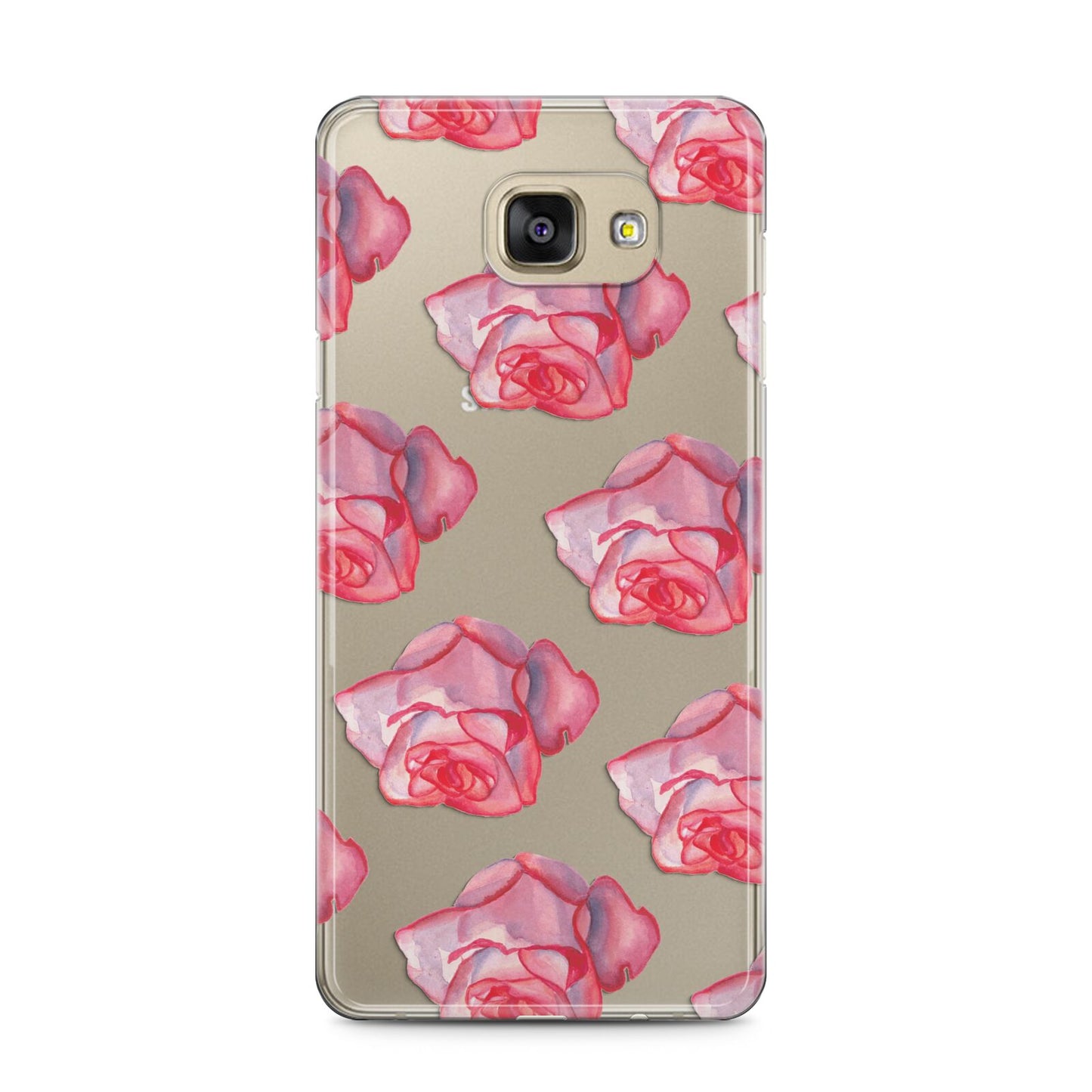 Pink Roses Samsung Galaxy A5 2016 Case on gold phone