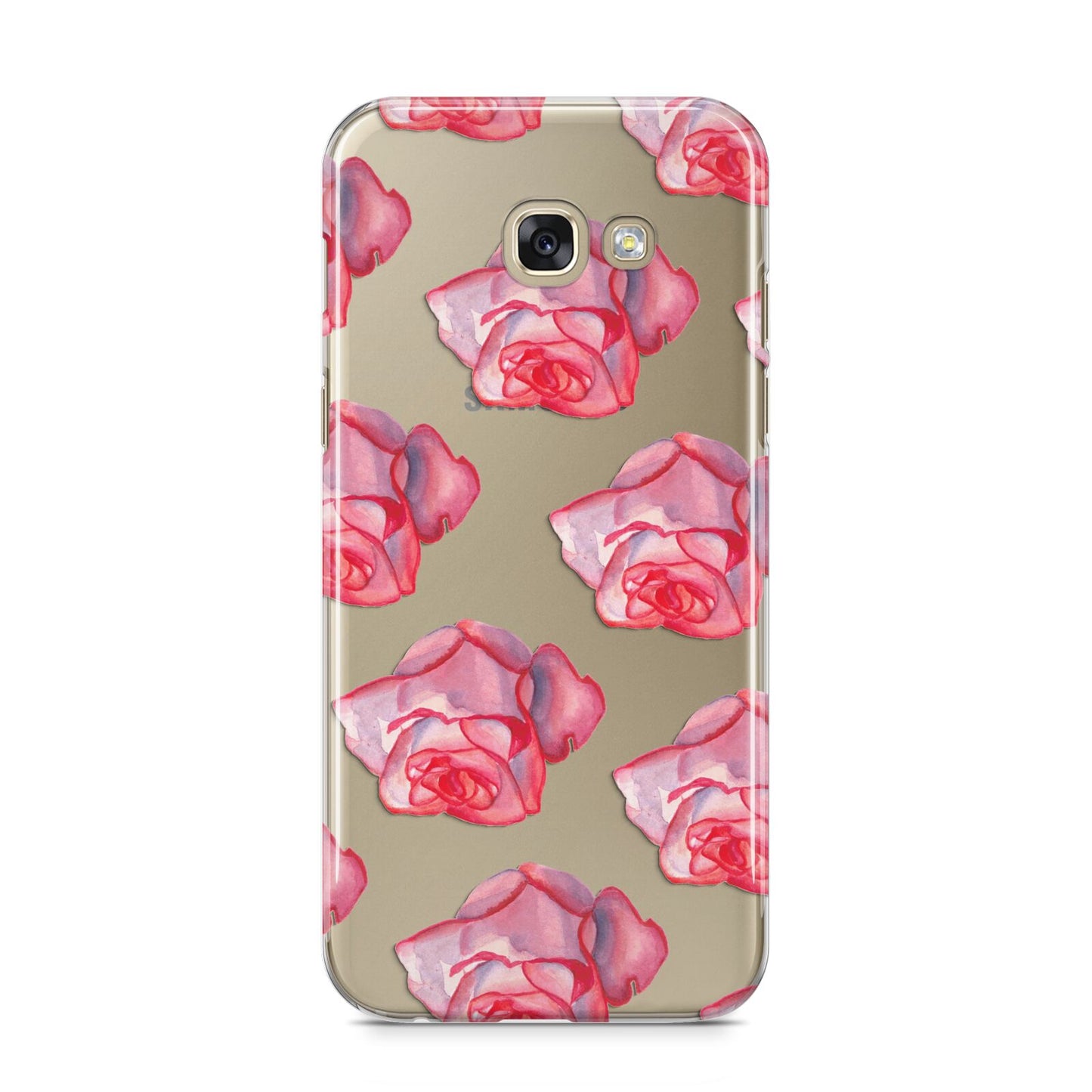 Pink Roses Samsung Galaxy A5 2017 Case on gold phone