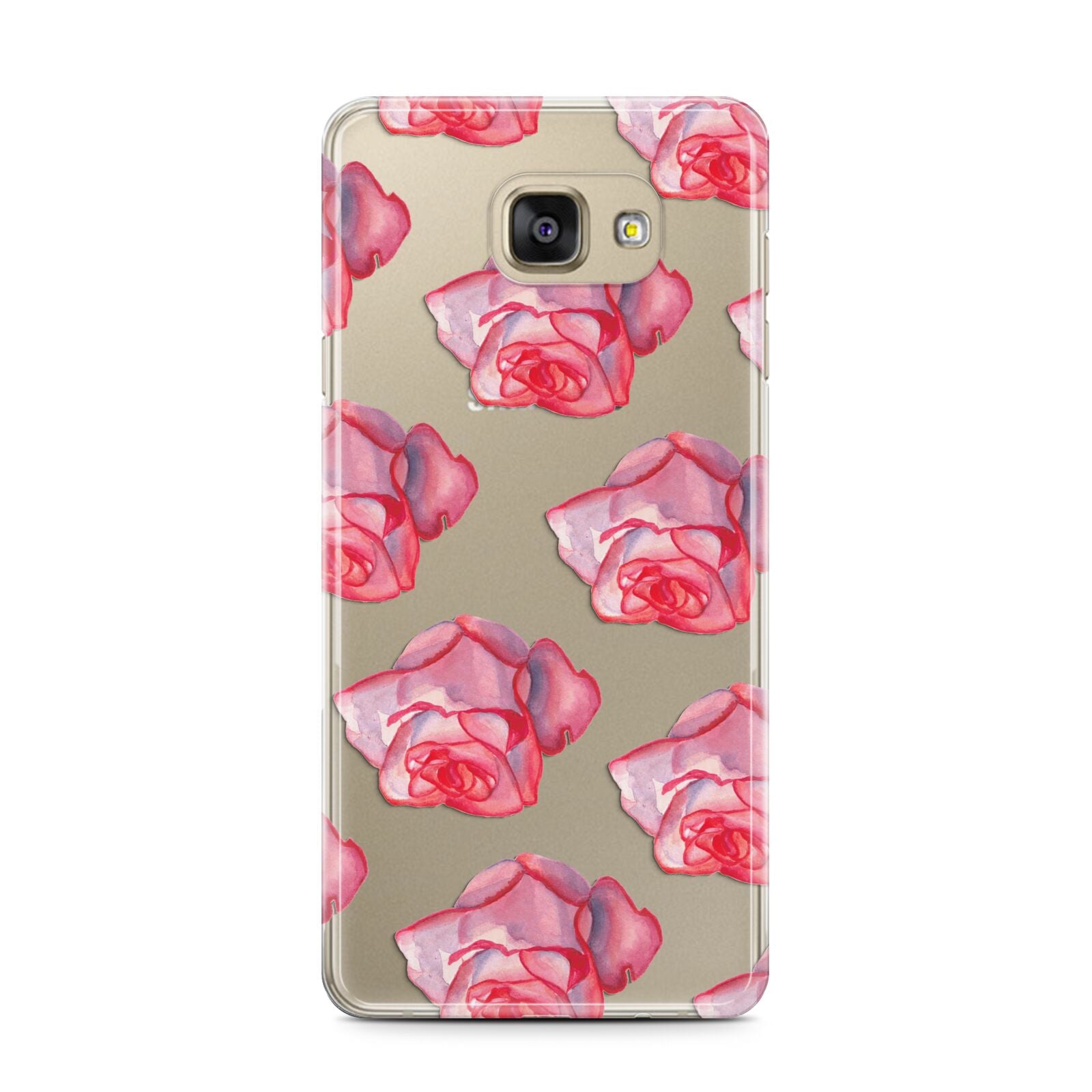 Pink Roses Samsung Galaxy A7 2016 Case on gold phone