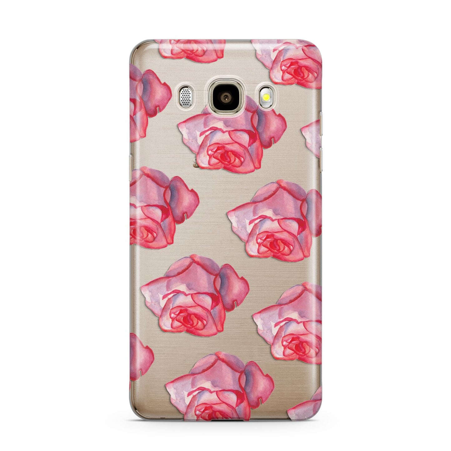 Pink Roses Samsung Galaxy J7 2016 Case on gold phone