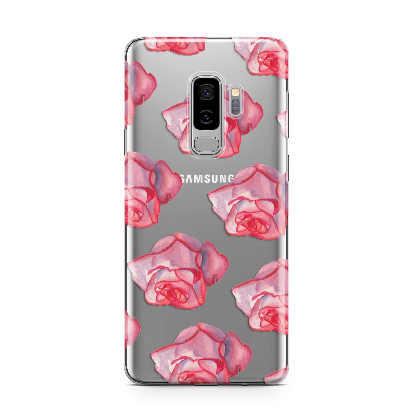 Pink Roses Samsung Galaxy S9 Plus Case on Silver phone