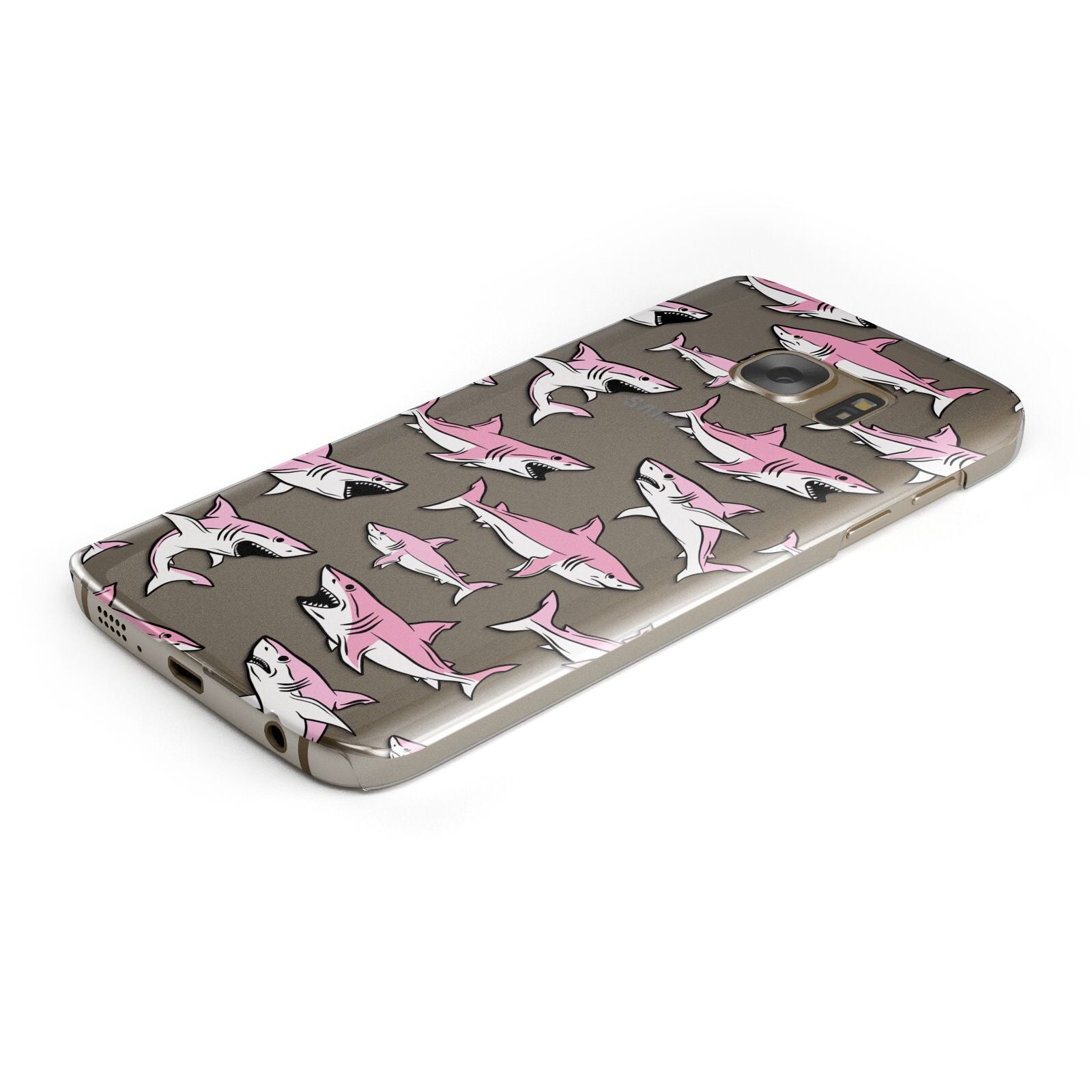 Pink Shark Protective Samsung Galaxy Case Angled Image