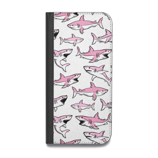 Pink Shark Vegan Leather Flip iPhone Case