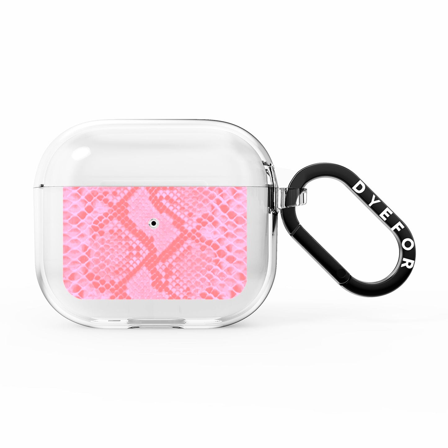 Pink Snakeskin AirPods Clear Case 3rd Gen