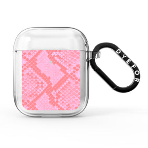 Pink Snakeskin AirPods Case