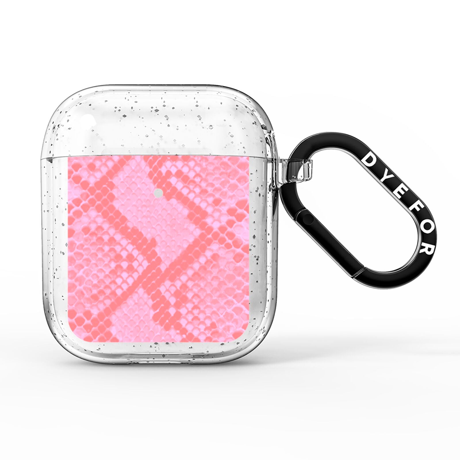 Pink Snakeskin AirPods Glitter Case