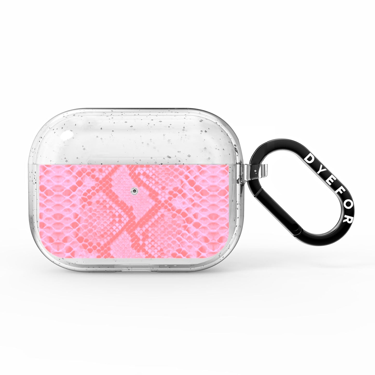 Pink Snakeskin AirPods Pro Glitter Case