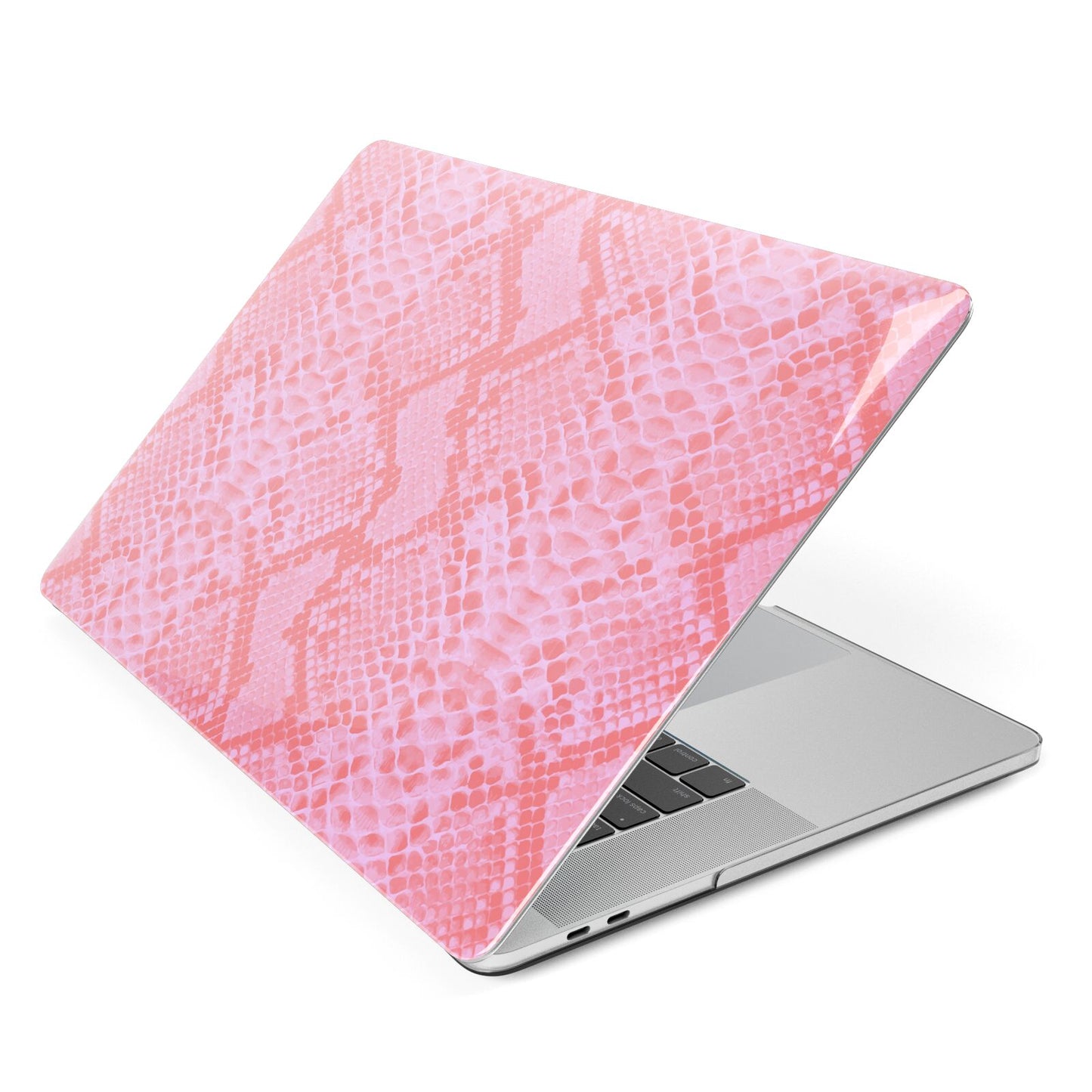 Pink Snakeskin Apple MacBook Case Side View