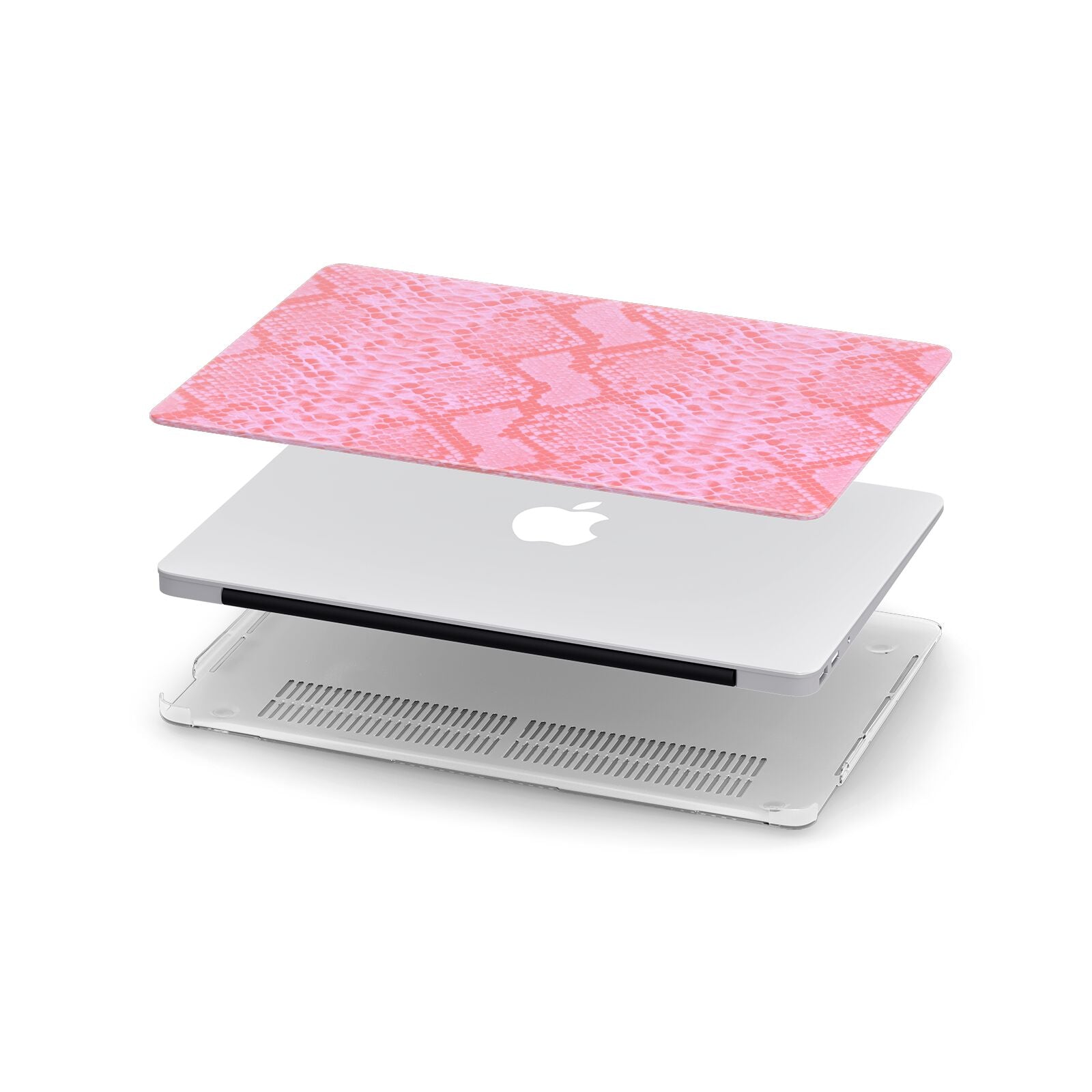 Pink Snakeskin Apple MacBook Case in Detail