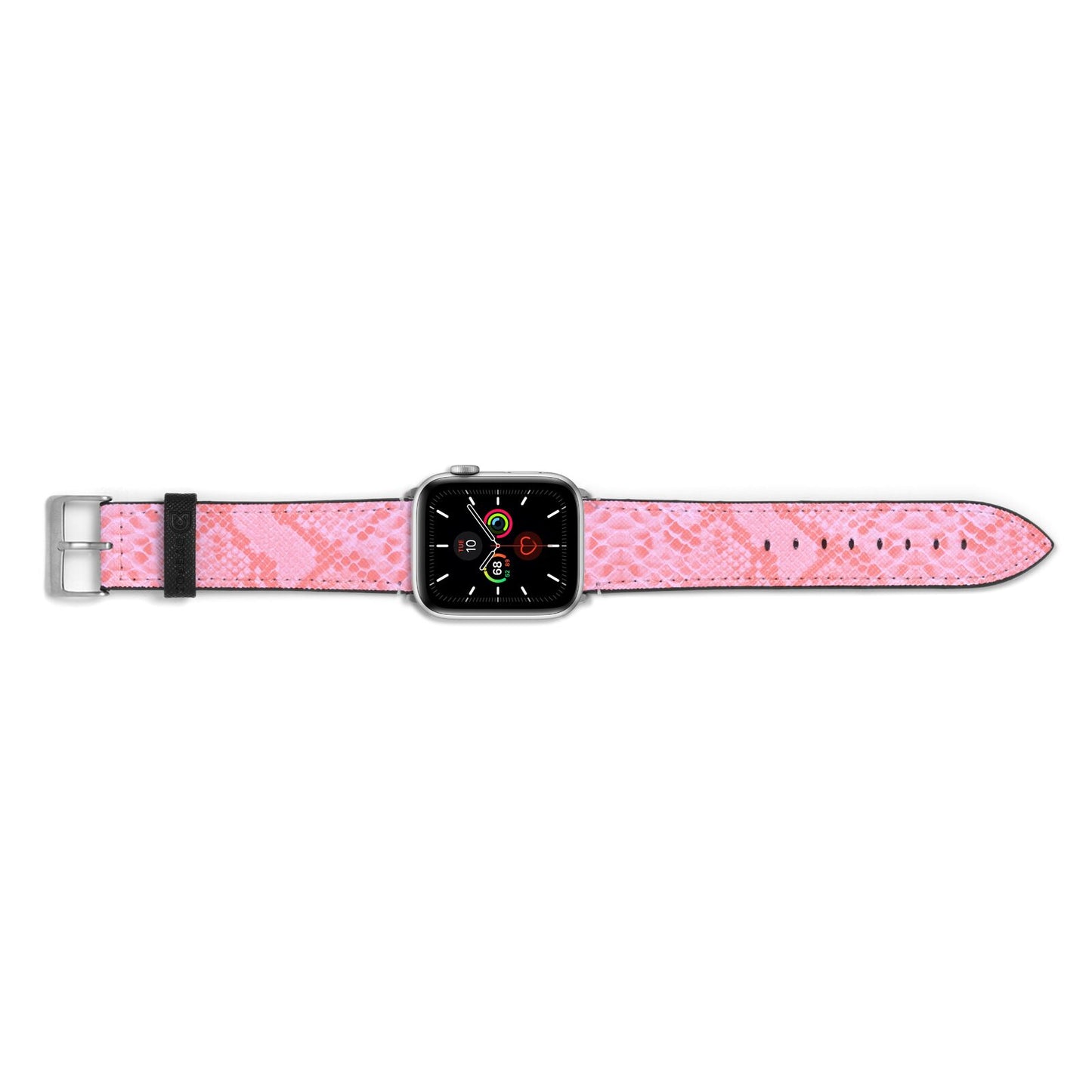 Pink Snakeskin Apple Watch Strap Landscape Image Silver Hardware