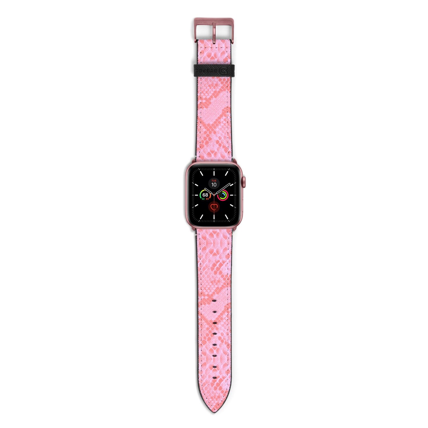 Pink Snakeskin Apple Watch Strap with Rose Gold Hardware