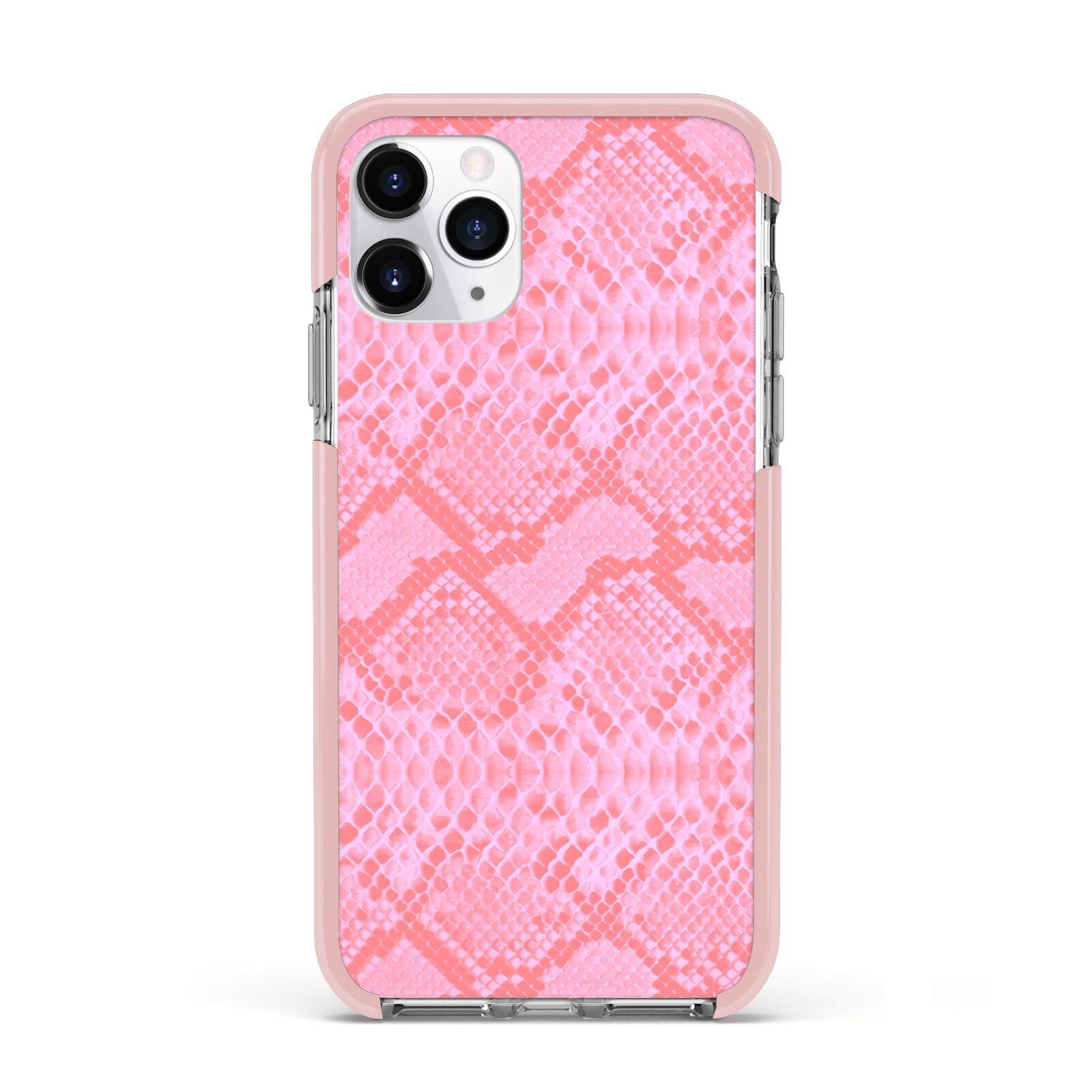 Pink Snakeskin Apple iPhone 11 Pro in Silver with Pink Impact Case