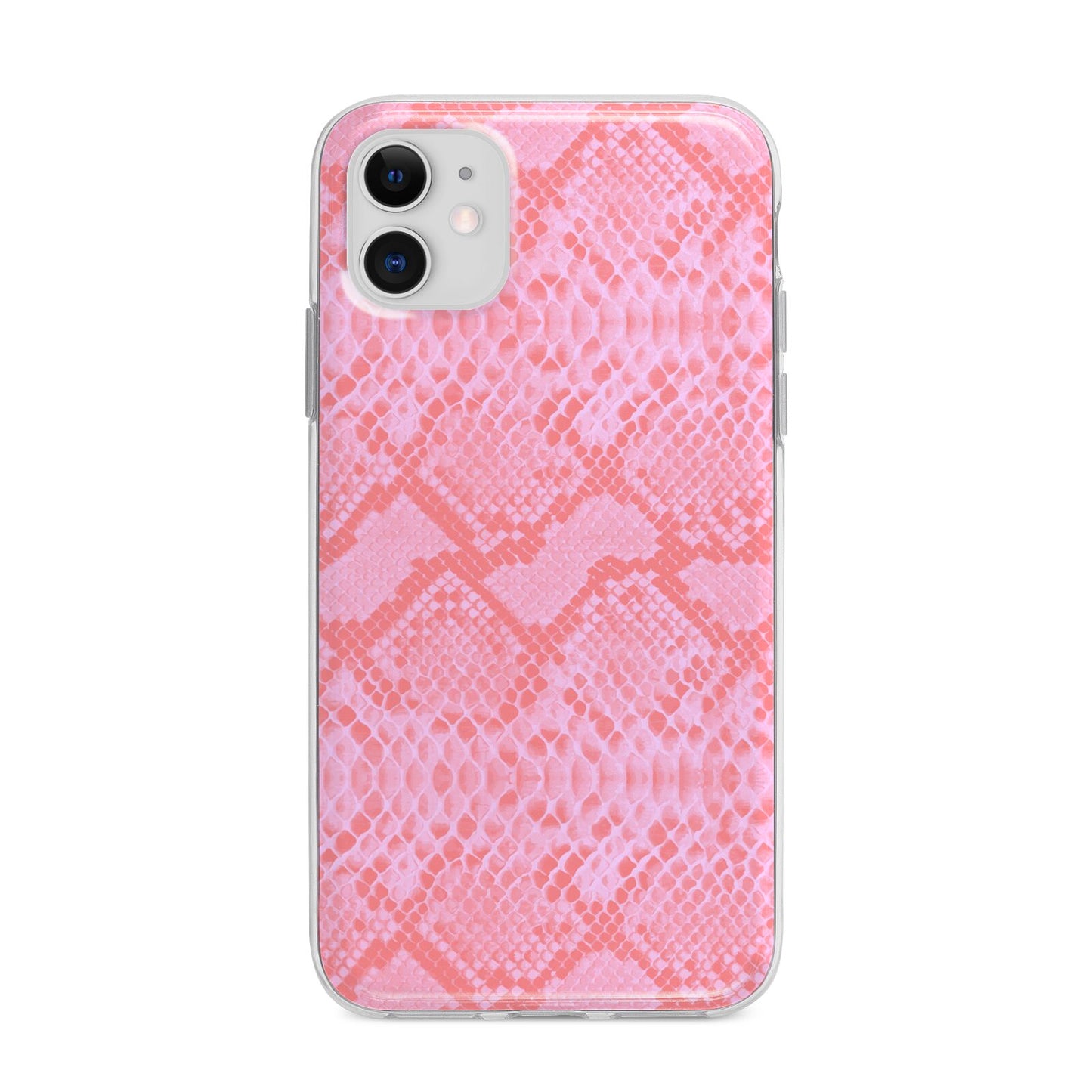 Pink Snakeskin Apple iPhone 11 in White with Bumper Case