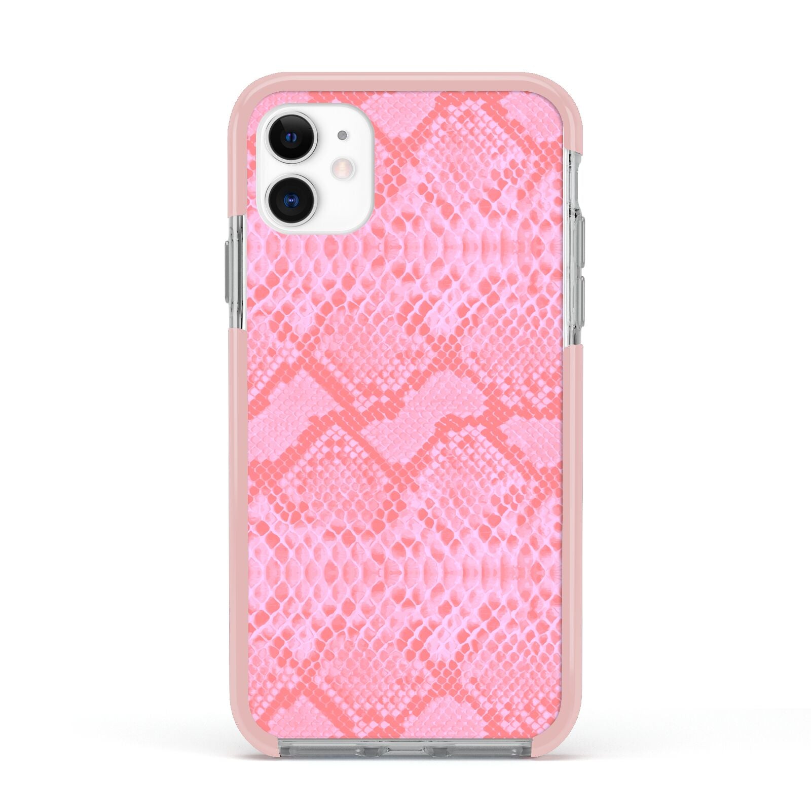 Pink Snakeskin Apple iPhone 11 in White with Pink Impact Case