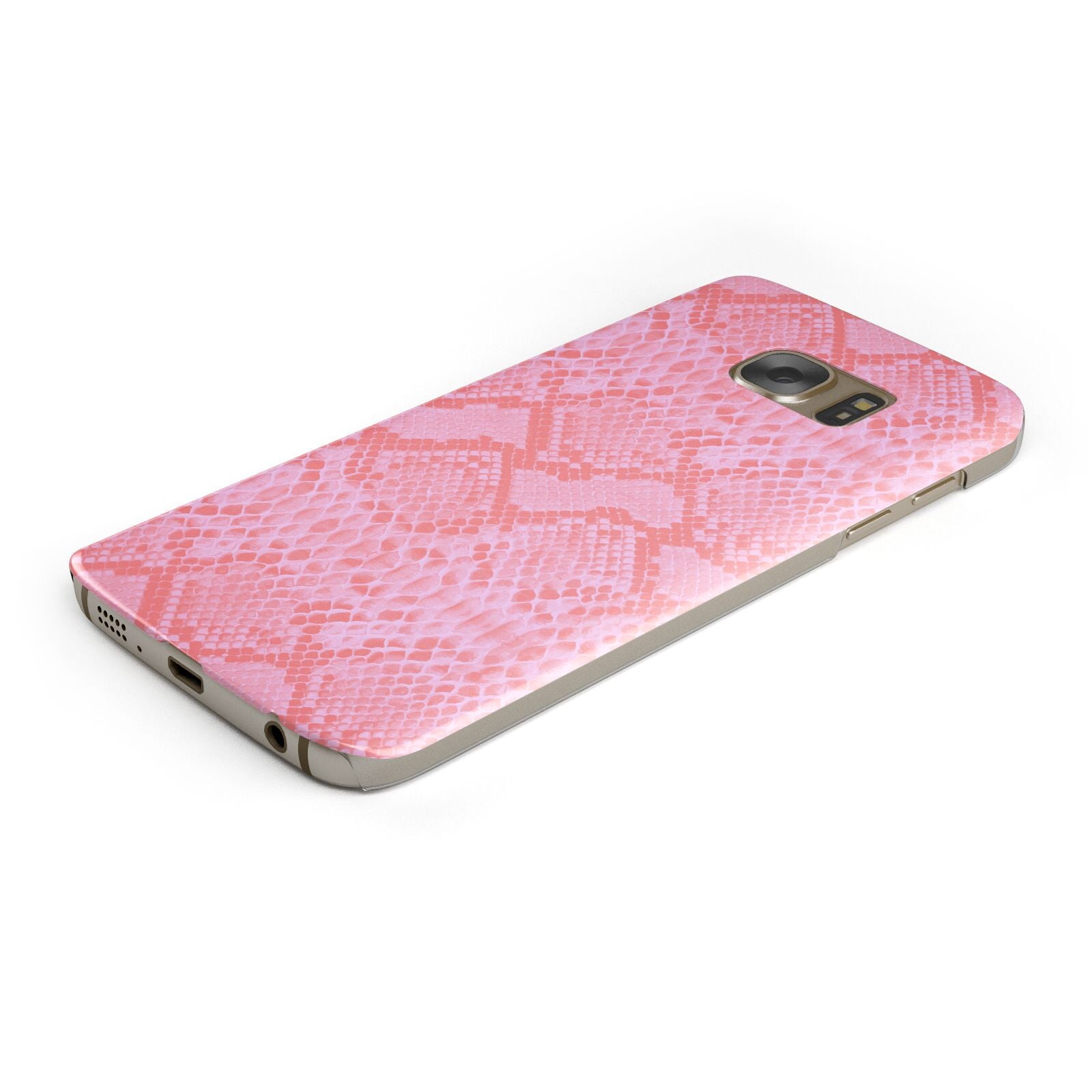 Pink Snakeskin Protective Samsung Galaxy Case Angled Image