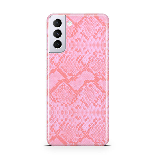 Pink Snakeskin Samsung S21 Plus Phone Case