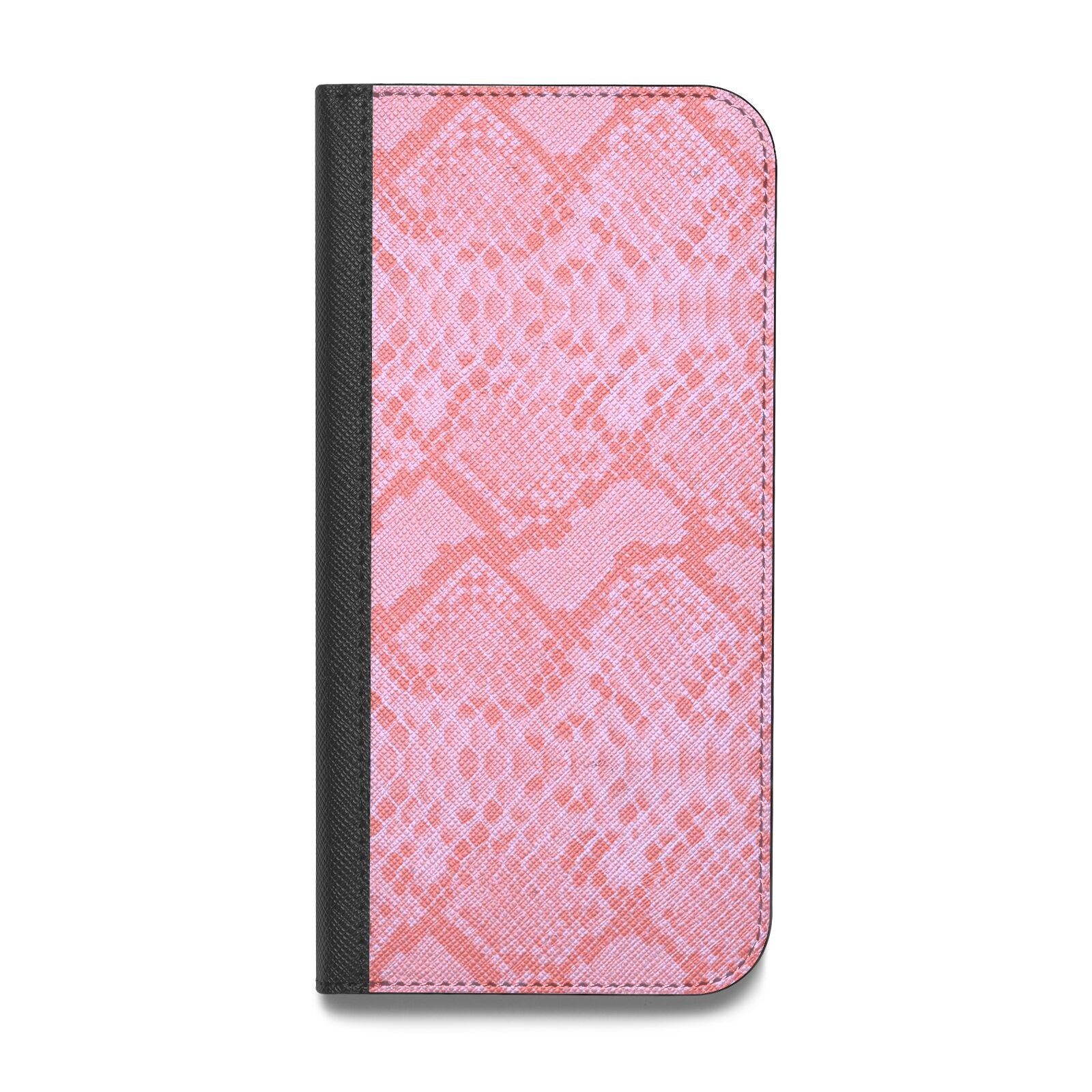 Pink Snakeskin Vegan Leather Flip iPhone Case