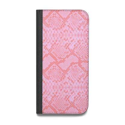 Pink Snakeskin Vegan Leather Flip iPhone Case