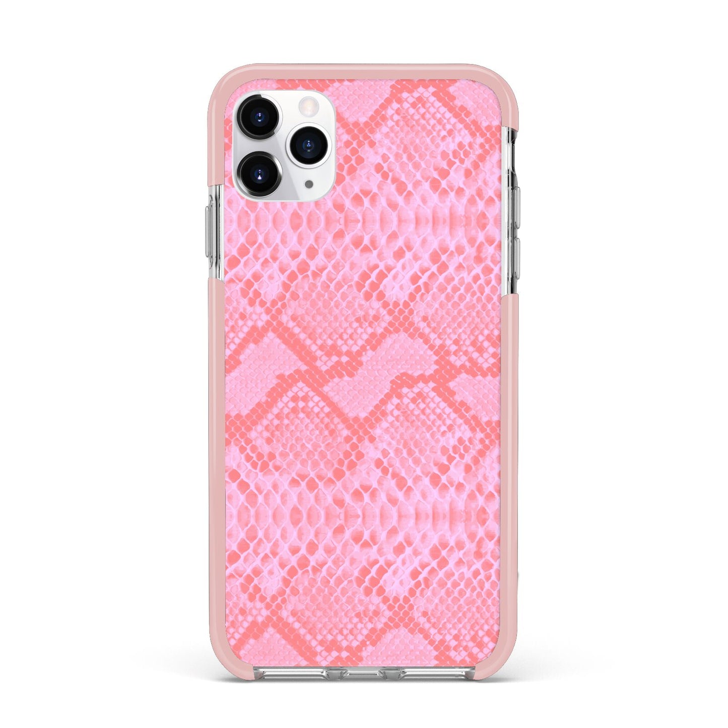 Pink Snakeskin iPhone 11 Pro Max Impact Pink Edge Case