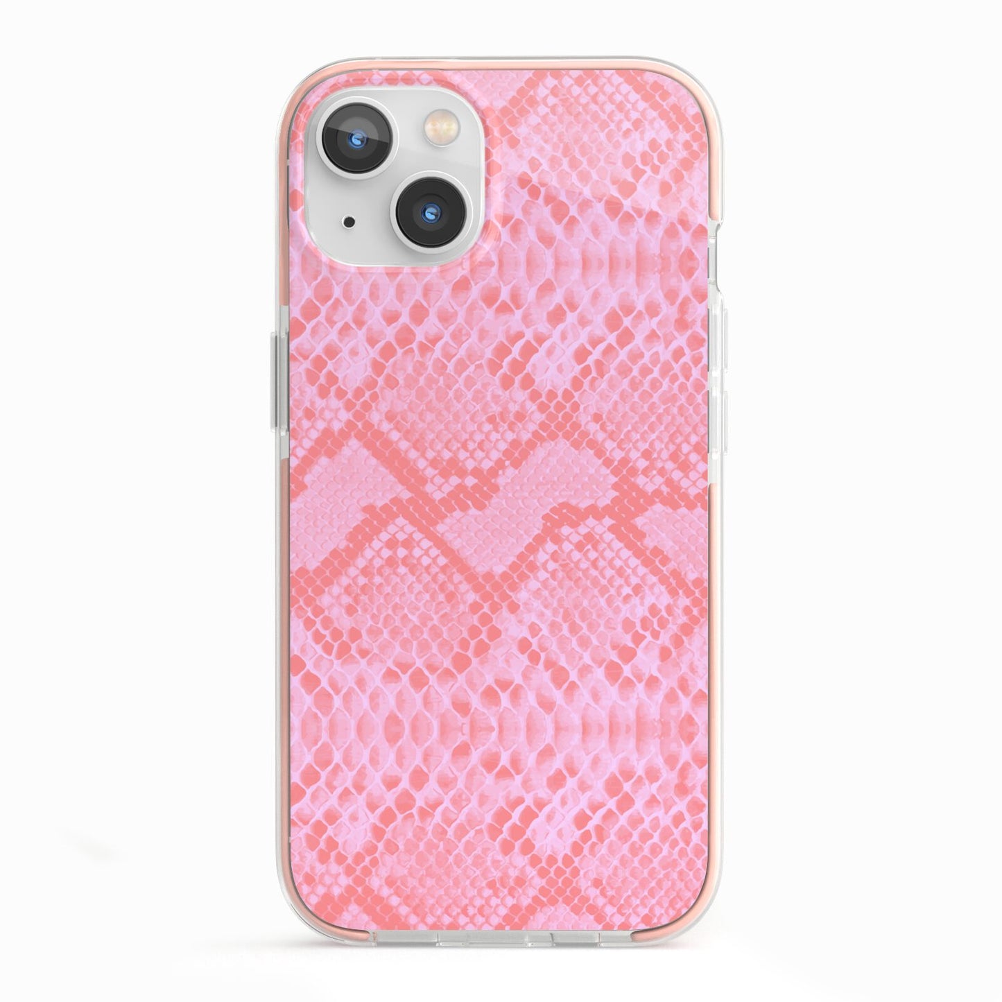 Pink Snakeskin iPhone 13 TPU Impact Case with Pink Edges