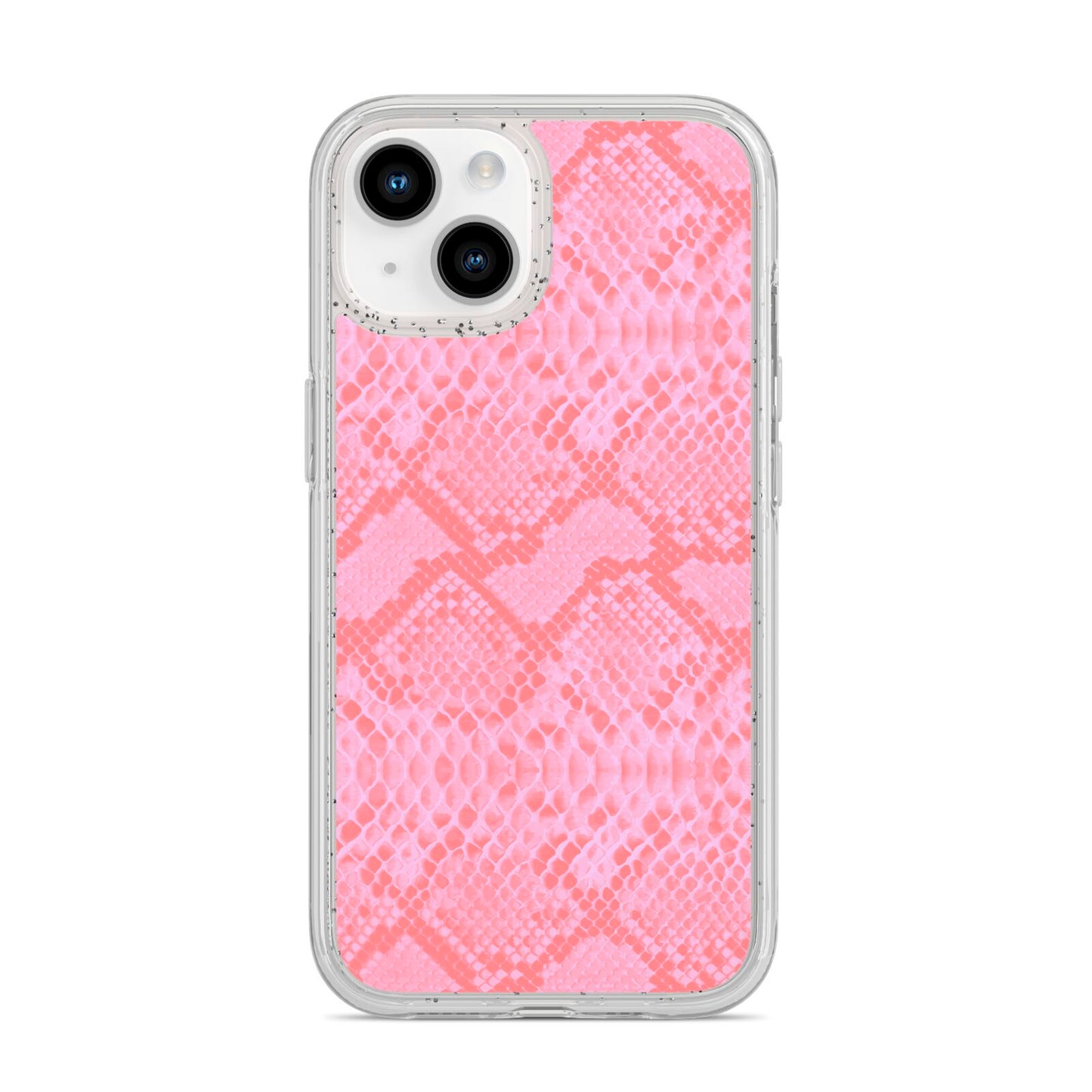 Pink Snakeskin iPhone 14 Glitter Tough Case Starlight