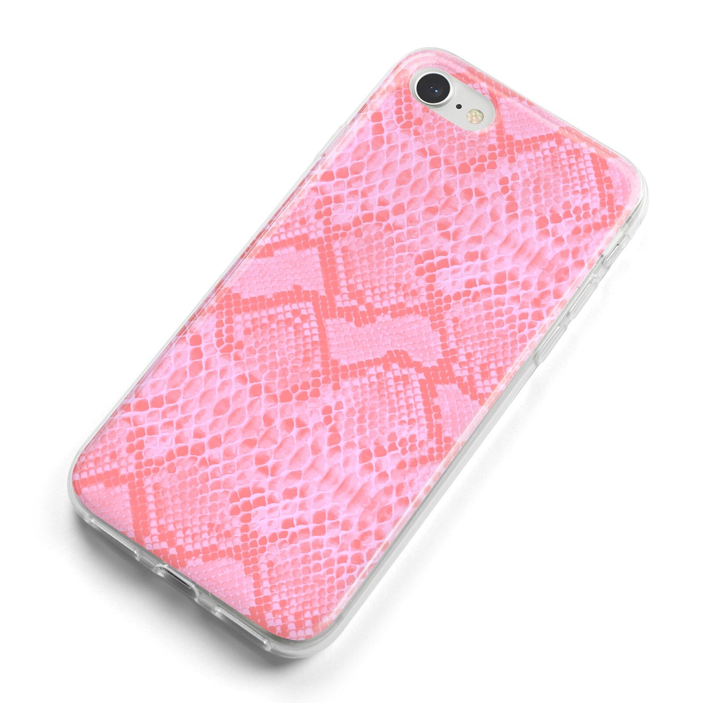 Pink Snakeskin iPhone 8 Bumper Case on Silver iPhone Alternative Image