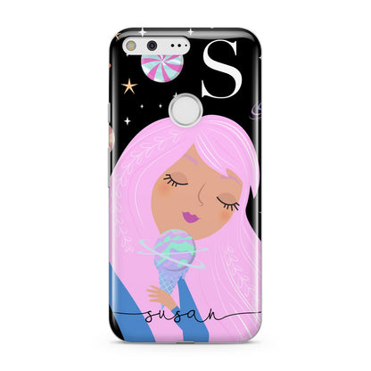 Pink Space Lady Personalised Google Pixel Case