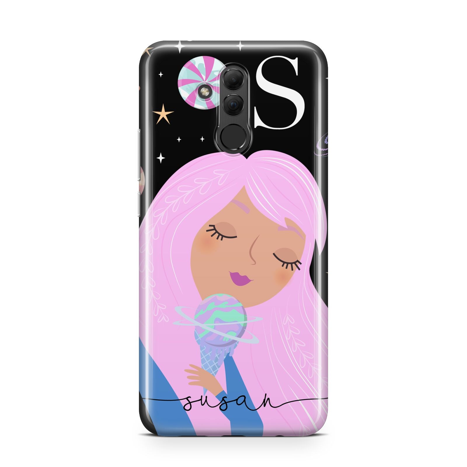 Pink Space Lady Personalised Huawei Mate 20 Lite