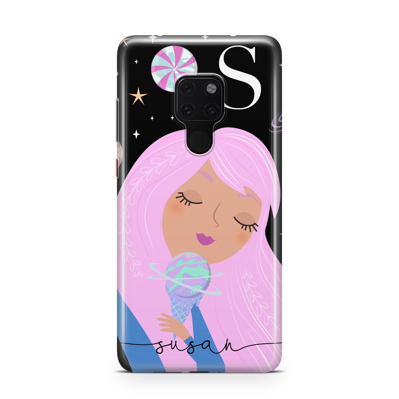 Pink Space Lady Personalised Huawei Mate 20 Phone Case