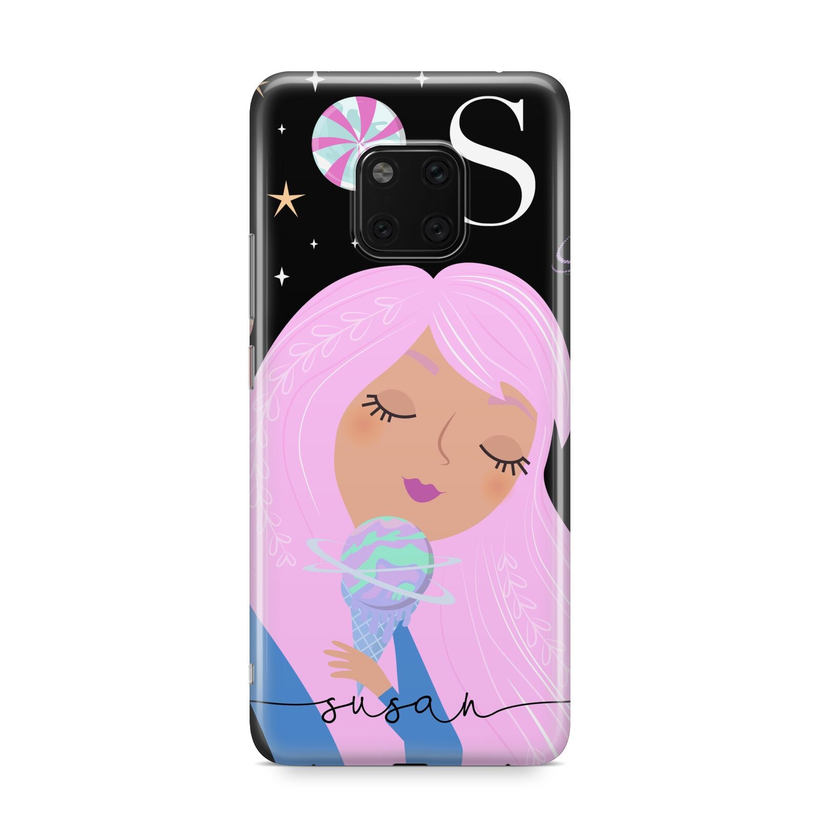 Pink Space Lady Personalised Huawei Mate 20 Pro Phone Case