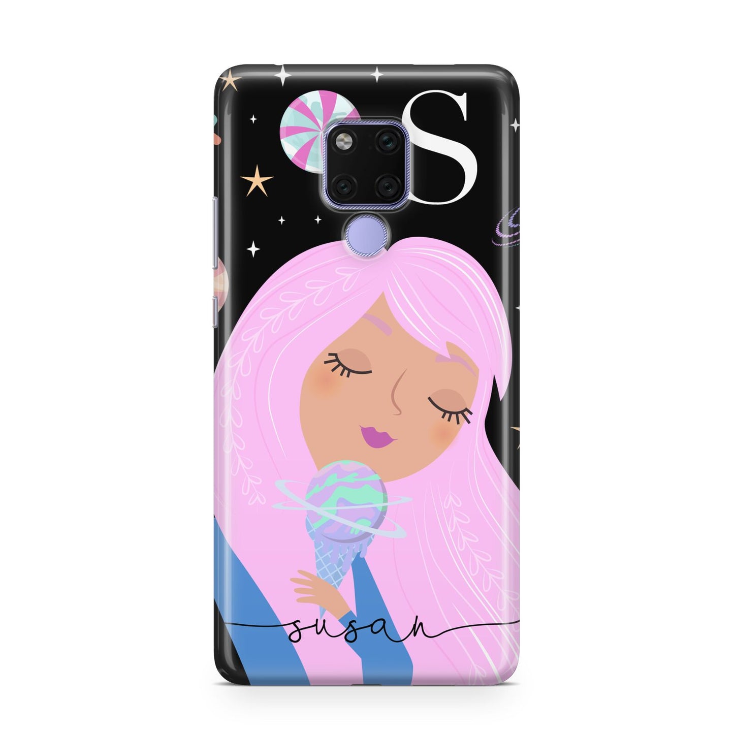 Pink Space Lady Personalised Huawei Mate 20X Phone Case