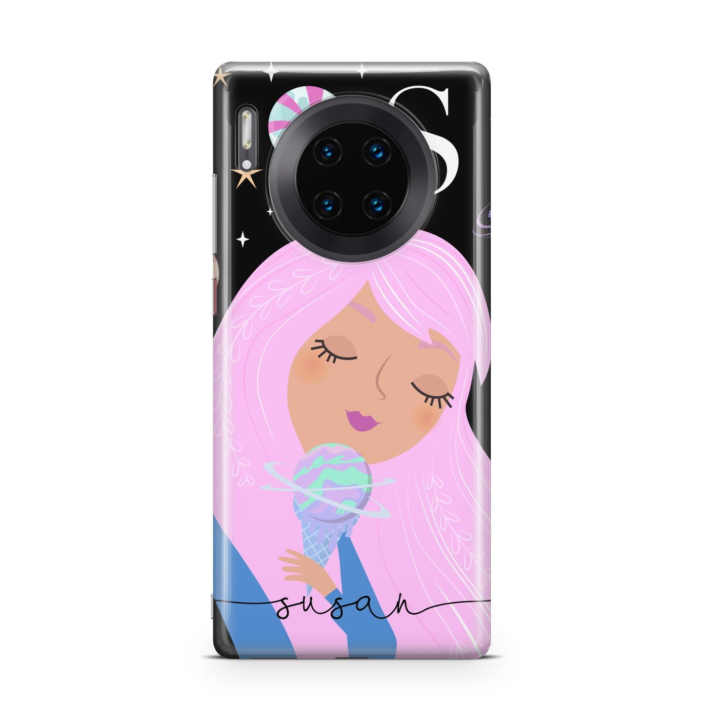 Pink Space Lady Personalised Huawei Mate 30 Pro Phone Case