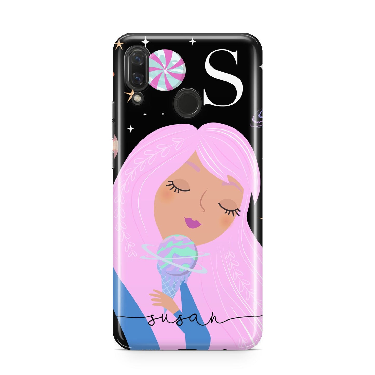 Pink Space Lady Personalised Huawei Nova 3 Phone Case