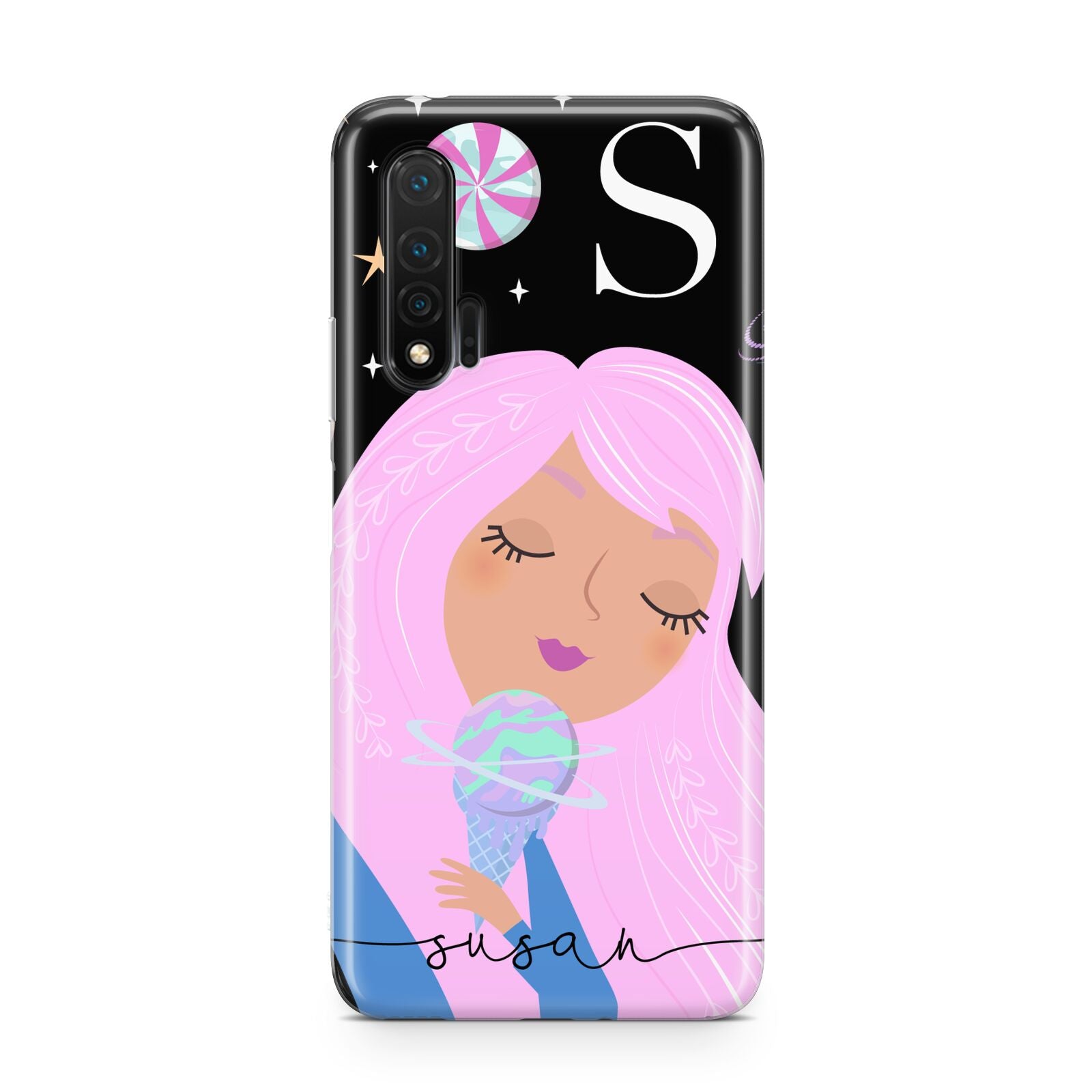 Pink Space Lady Personalised Huawei Nova 6 Phone Case