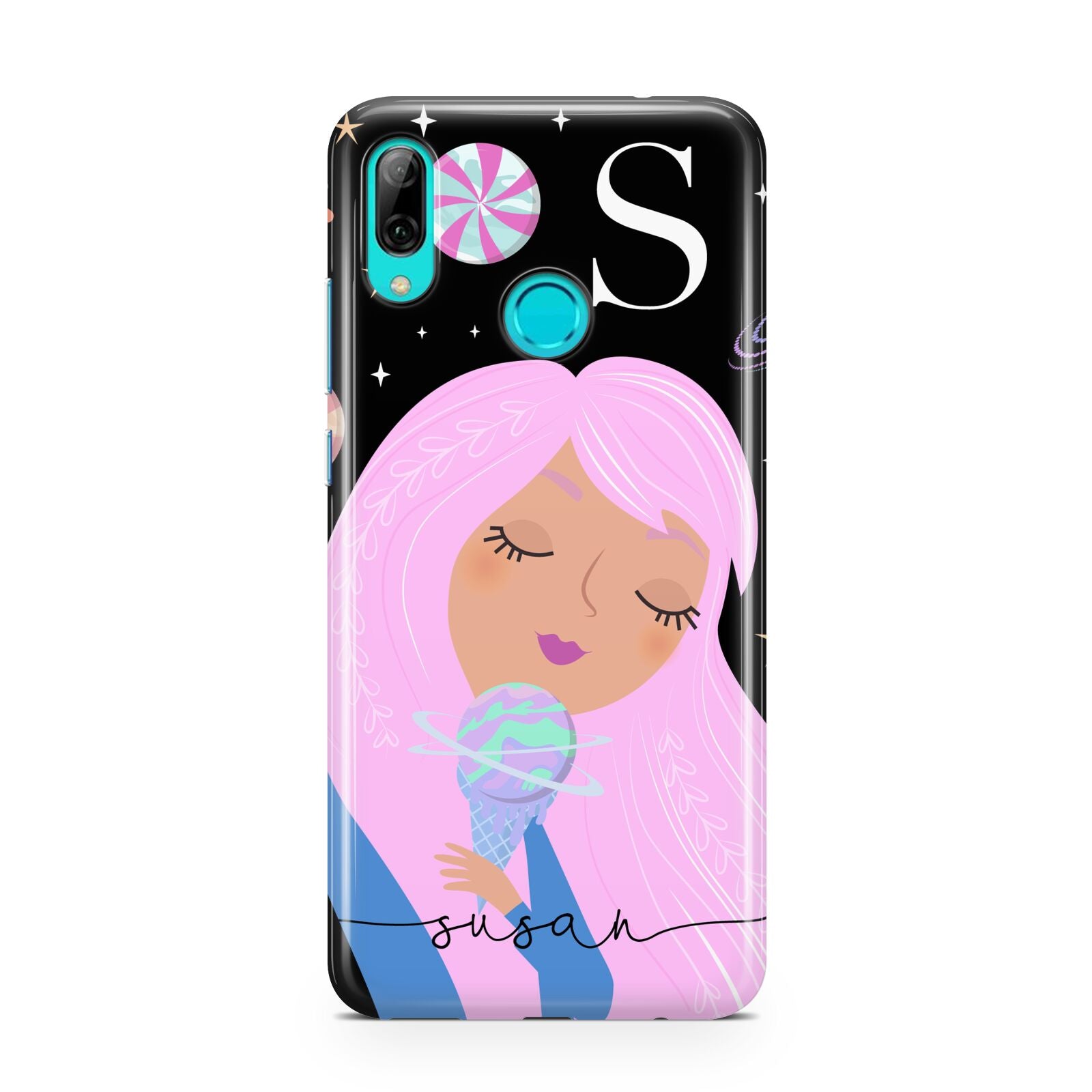 Pink Space Lady Personalised Huawei P Smart 2019 Case