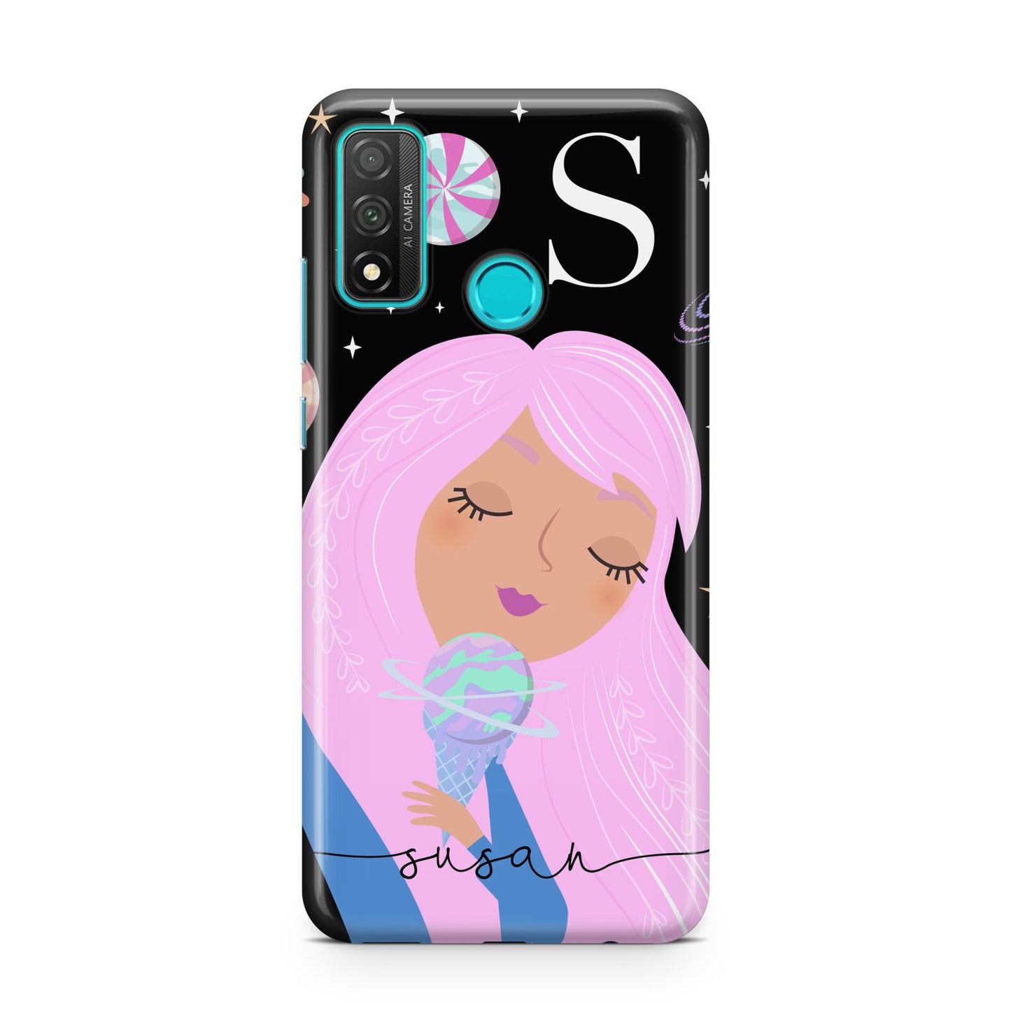 Pink Space Lady Personalised Huawei P Smart 2020