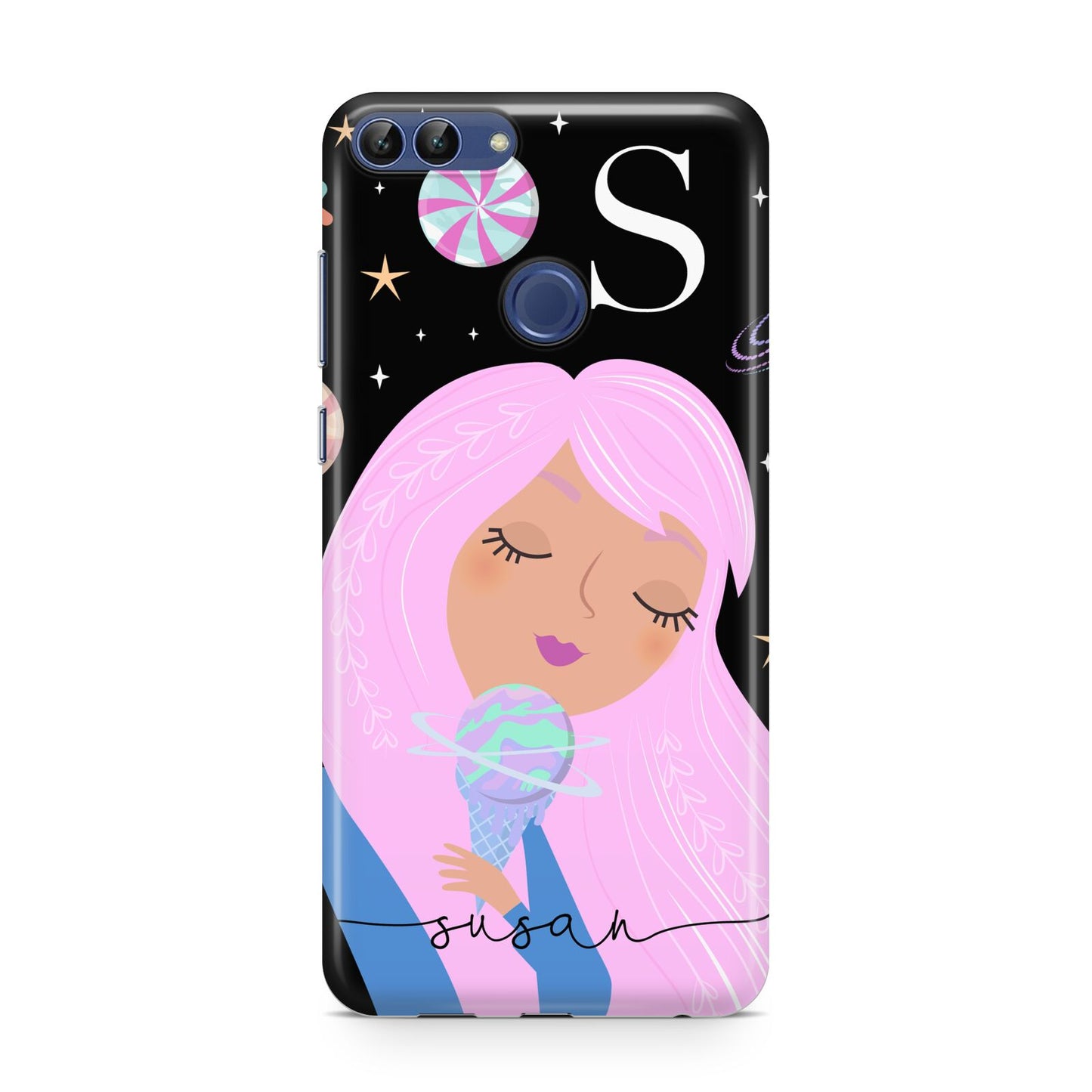 Pink Space Lady Personalised Huawei P Smart Case