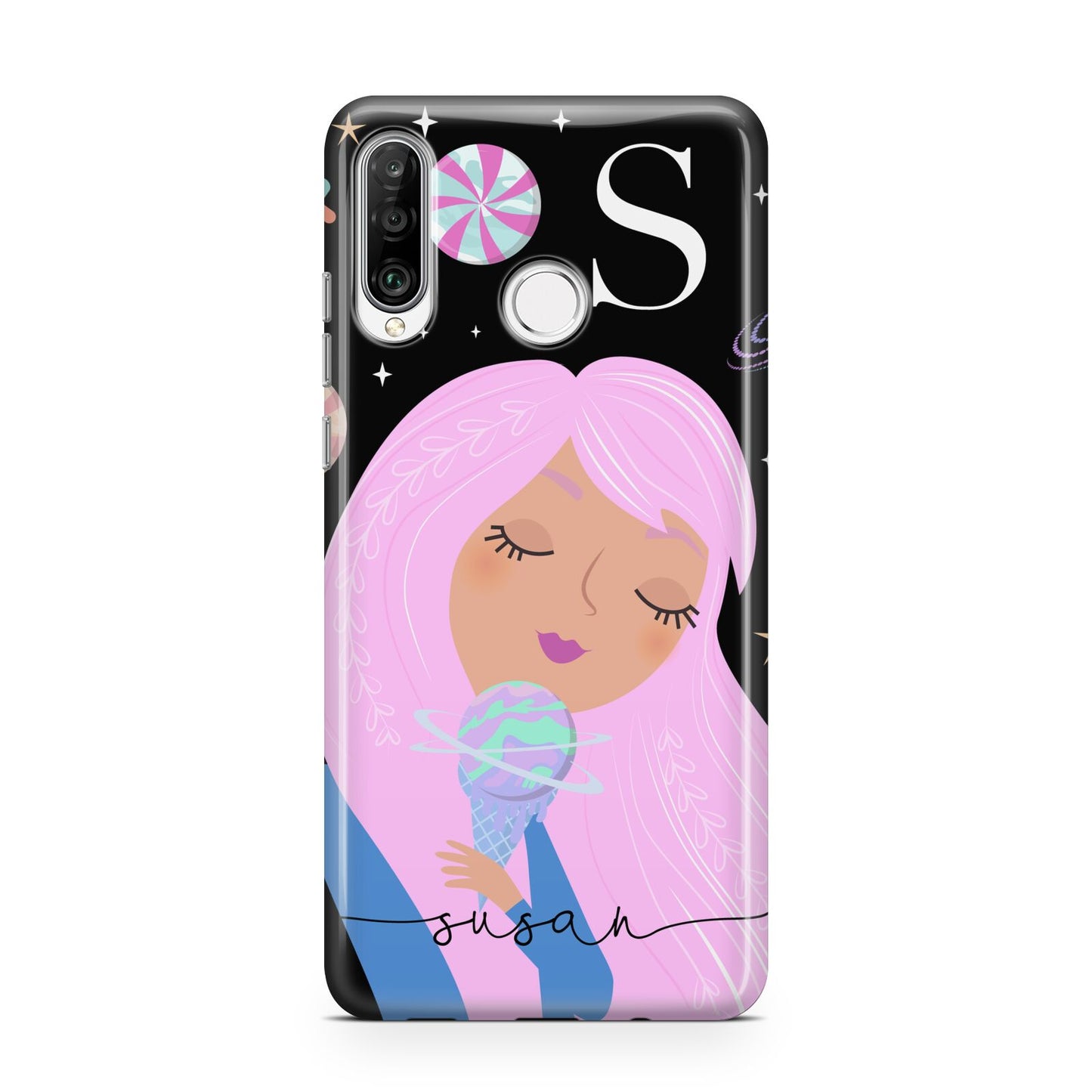 Pink Space Lady Personalised Huawei P30 Lite Phone Case