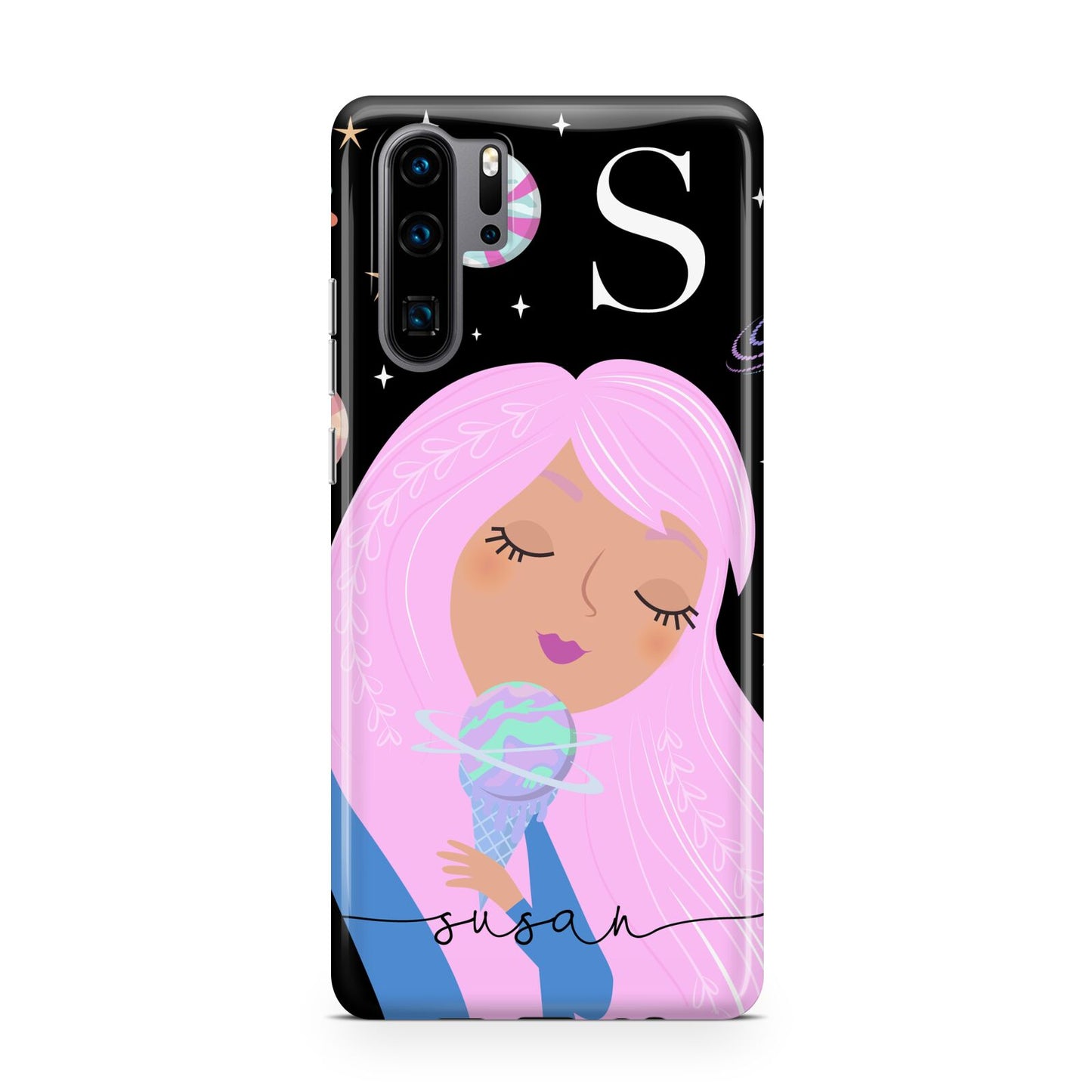 Pink Space Lady Personalised Huawei P30 Pro Phone Case