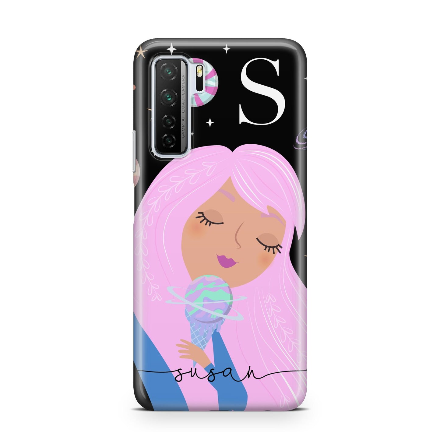 Pink Space Lady Personalised Huawei P40 Lite 5G Phone Case