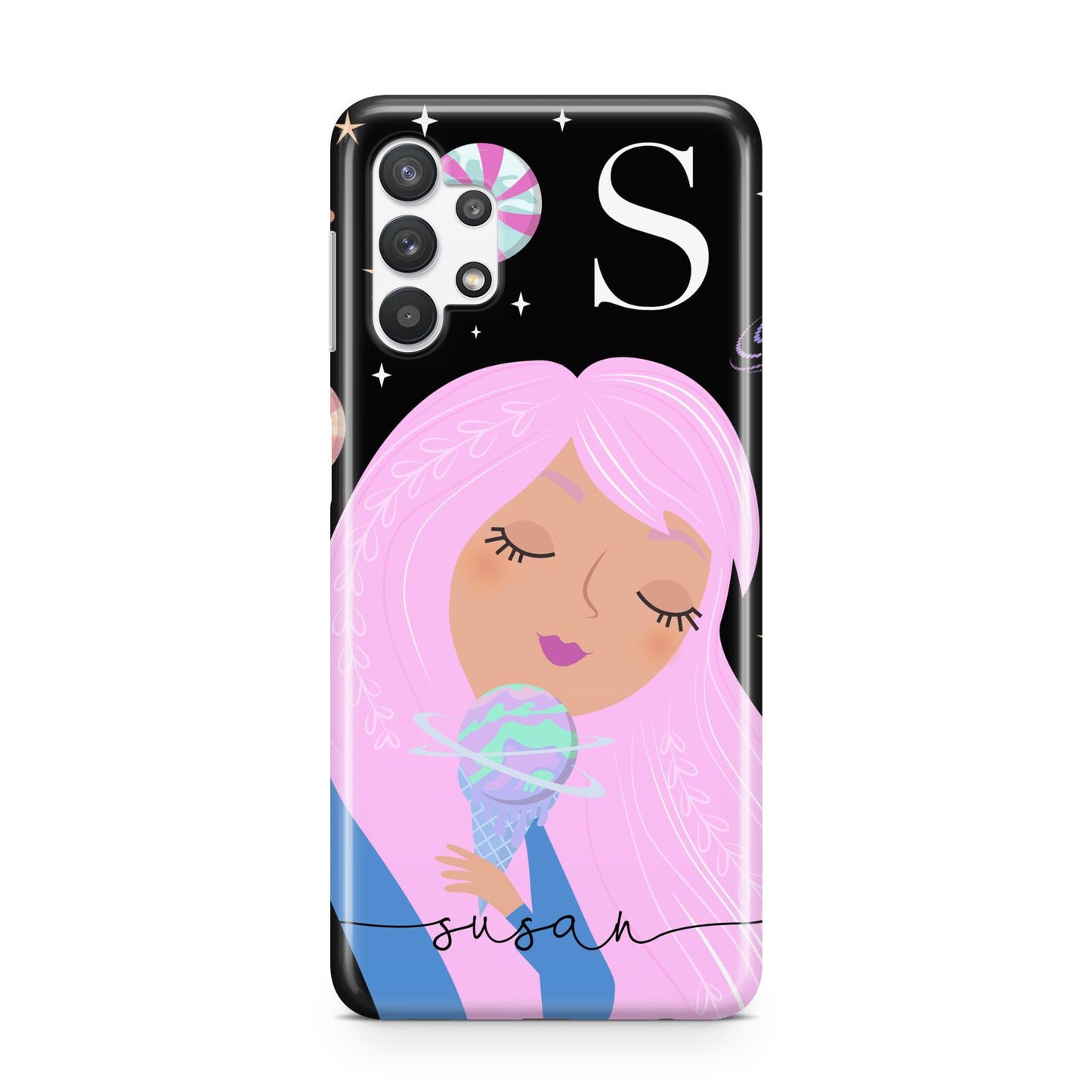 Pink Space Lady Personalised Samsung A32 5G Case