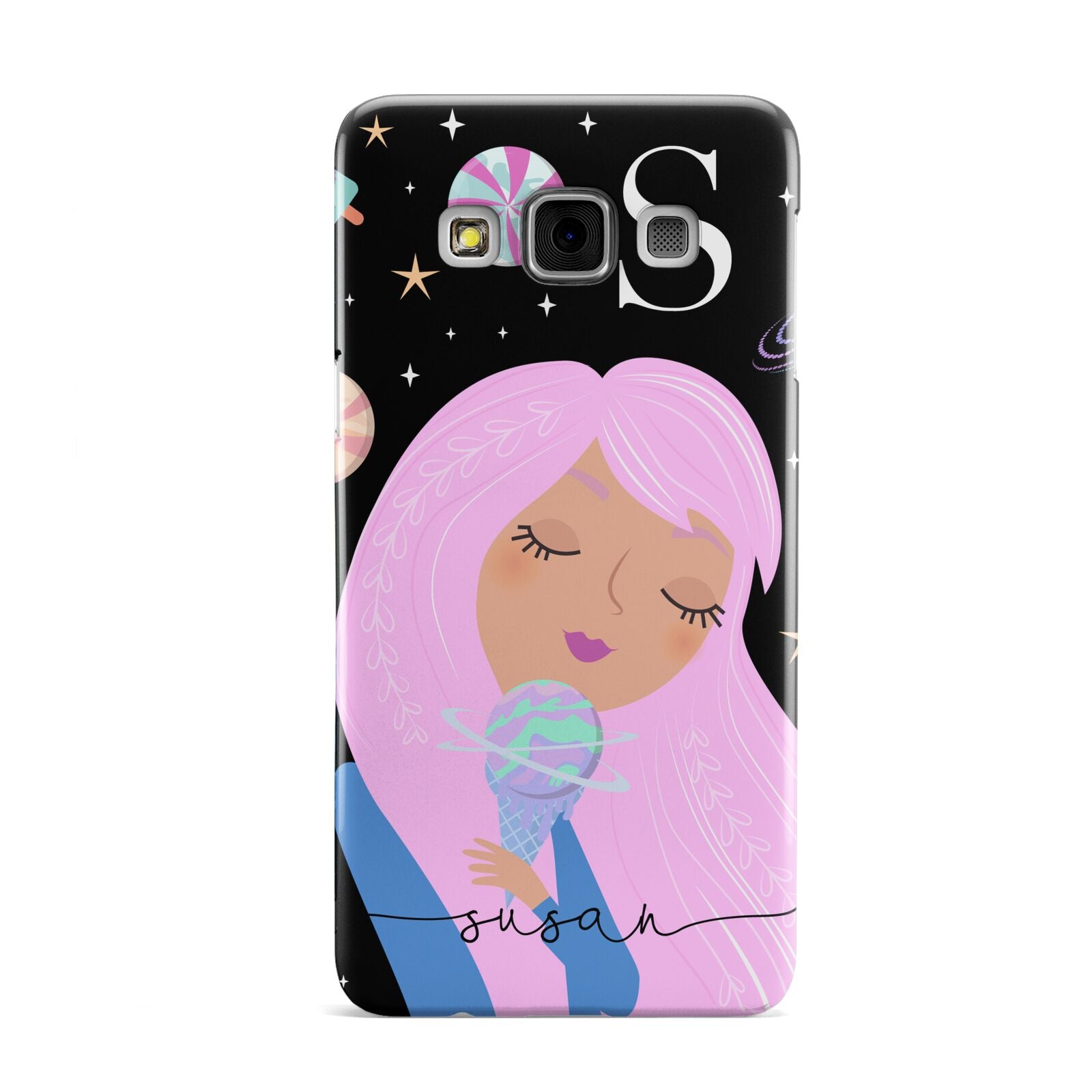 Pink Space Lady Personalised Samsung Galaxy A3 Case