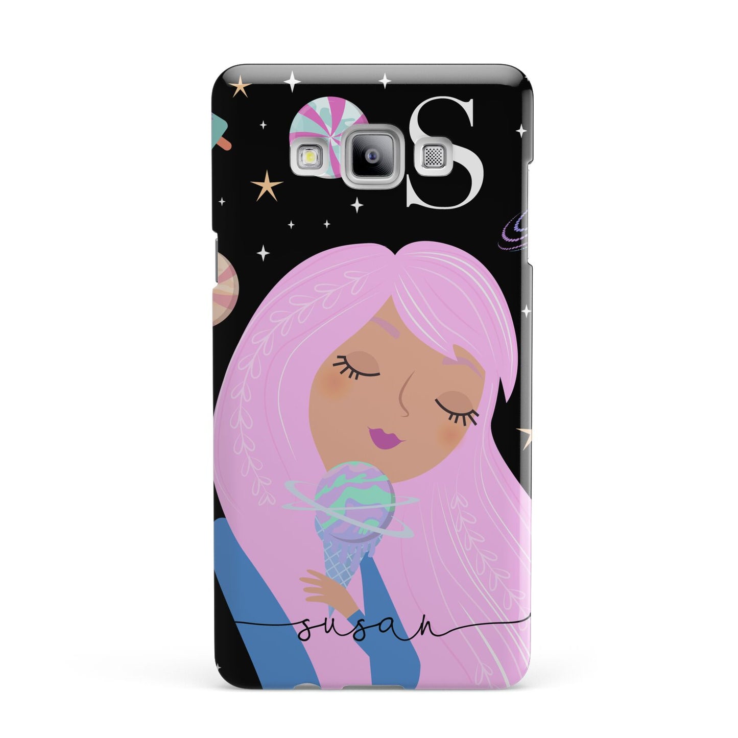 Pink Space Lady Personalised Samsung Galaxy A7 2015 Case